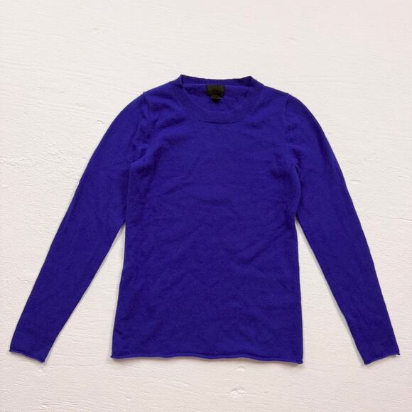 J.Crew Collection Italian Cashmere Royal Blue Sweater, Size Small - Picture 1 of 7
